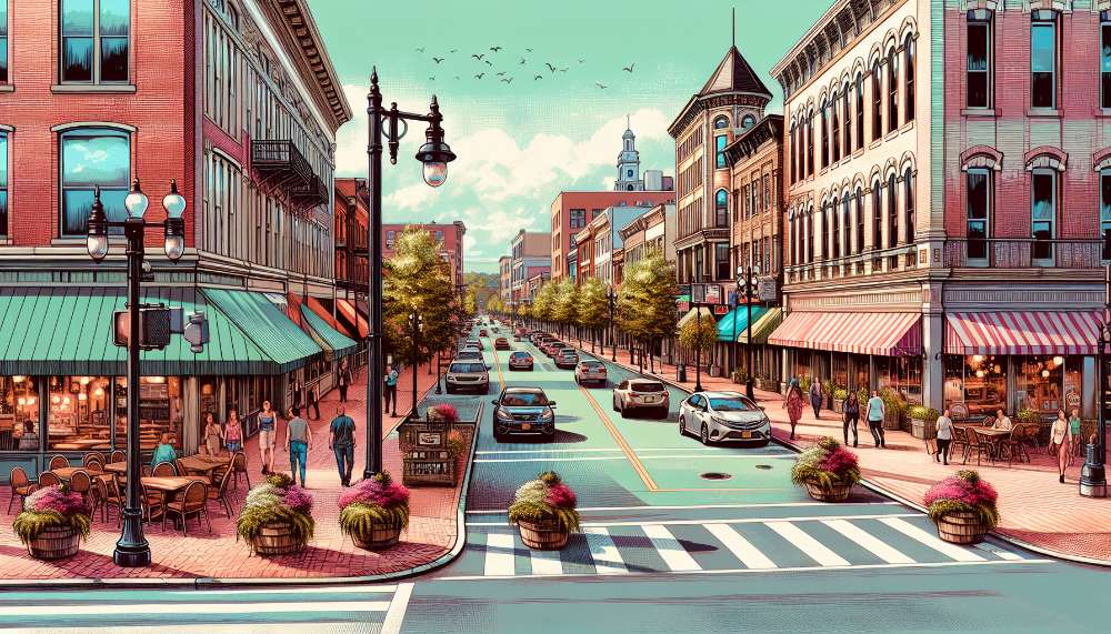 A vibrant street scene in Edison