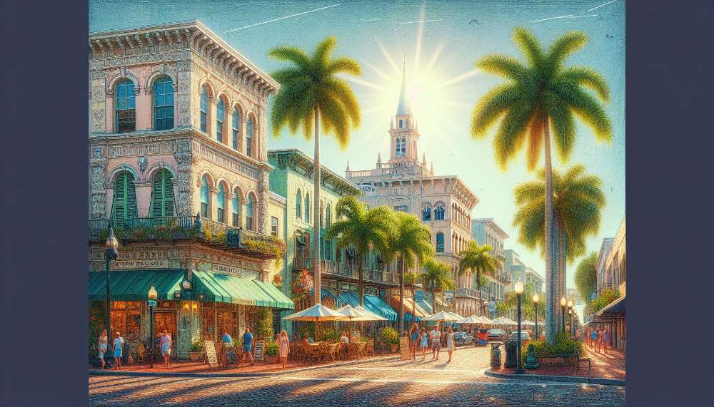 A vibrant street scene in Naples