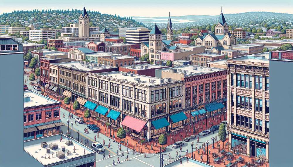 A vibrant street scene in Milwaukie