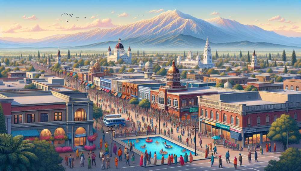 A vibrant street scene in Yuba City