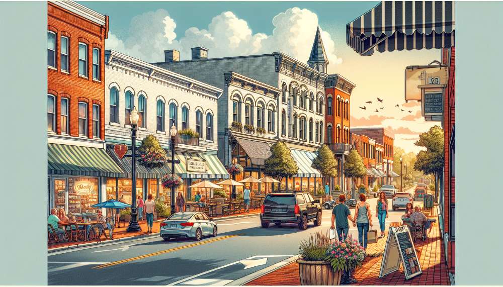 A vibrant street scene in Knightdale