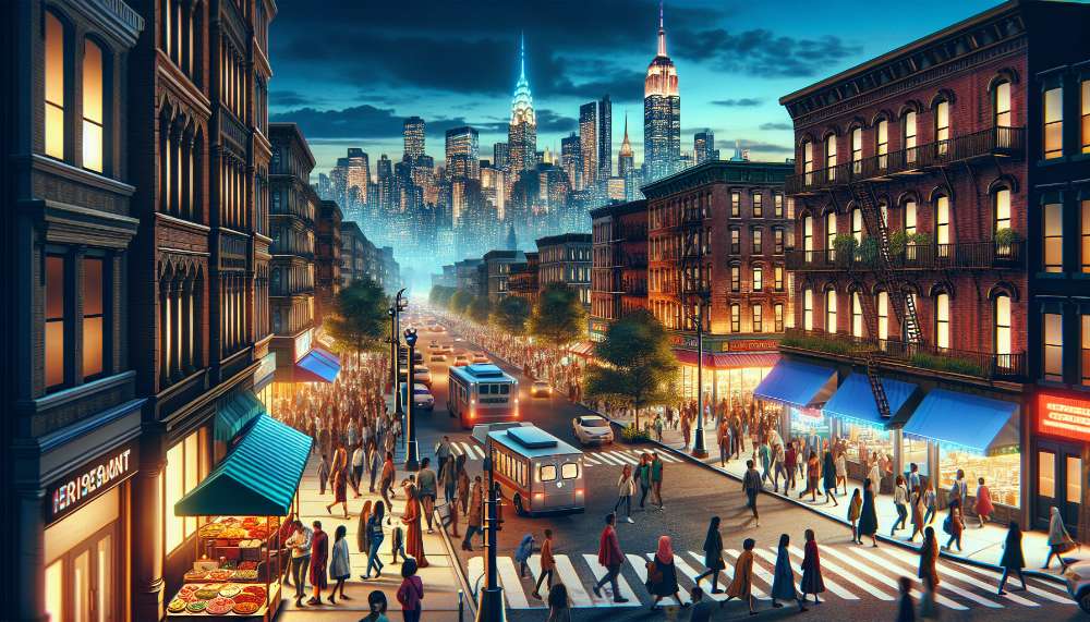 A vibrant street scene in Lyndhurst