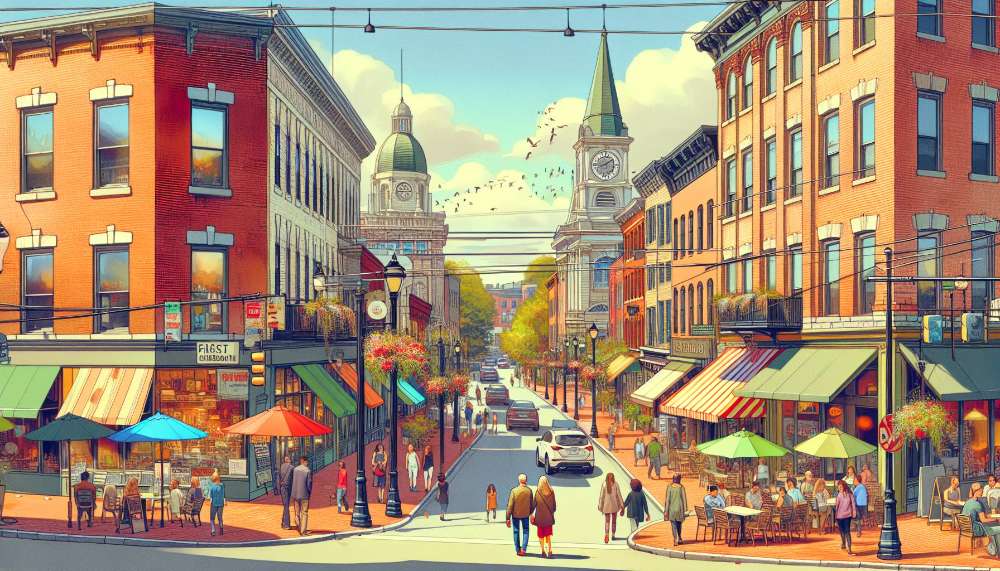 A vibrant street scene in East Somerville