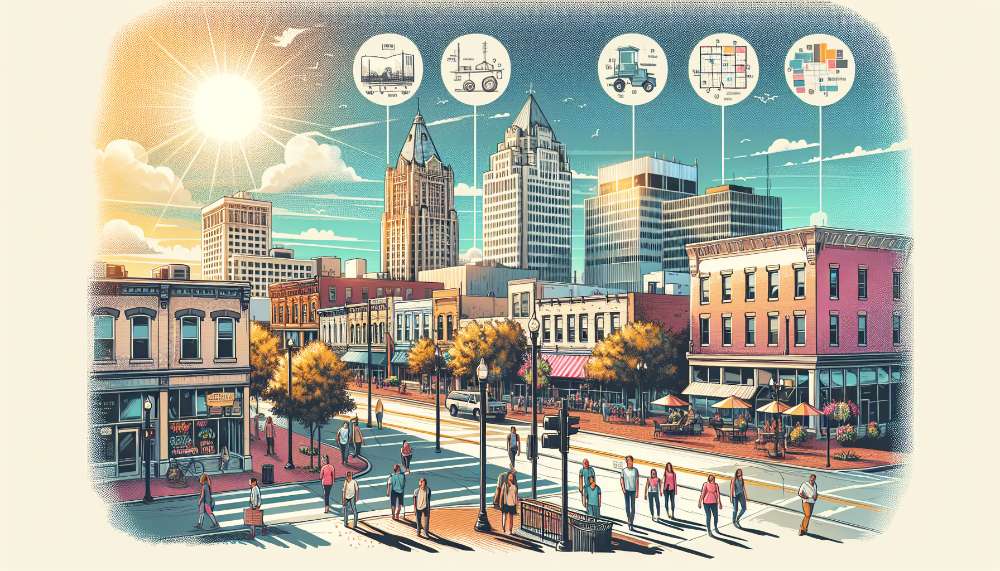 A vibrant street scene in Wichita