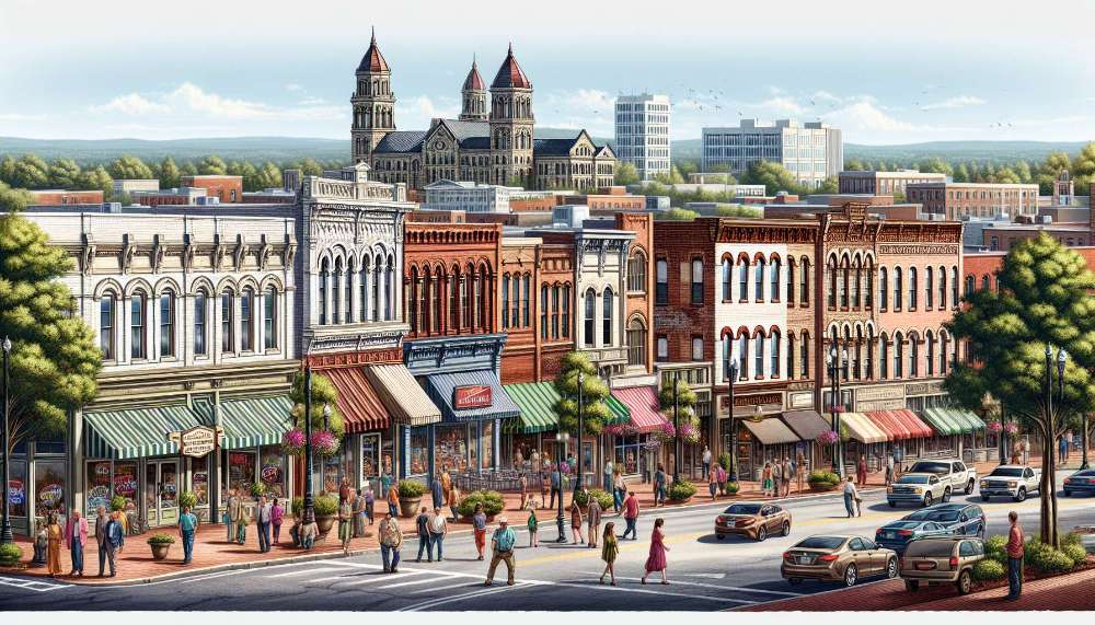 A vibrant street scene in Griffin