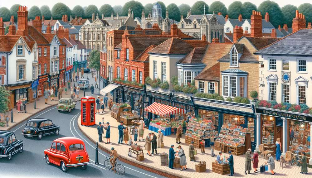 A vibrant street scene in Bedford