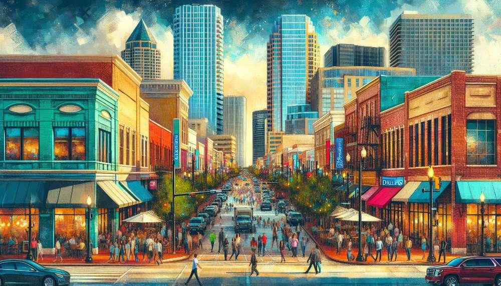 A vibrant street scene in Richardson