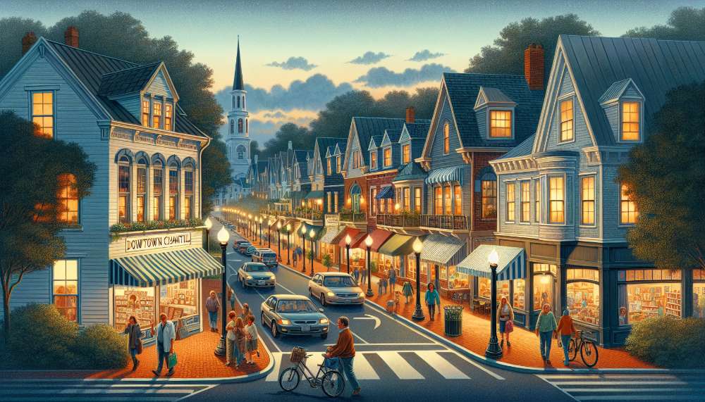 A vibrant street scene in Chantilly