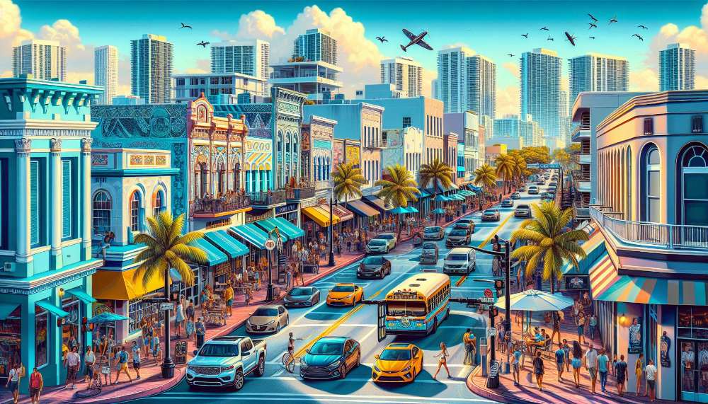 A vibrant street scene in Sweetwater