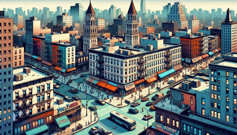 A vibrant street scene in Corona