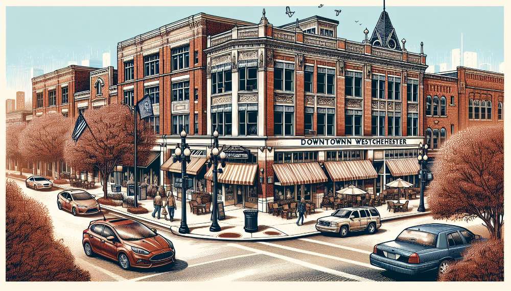 A vibrant street scene in Westchester