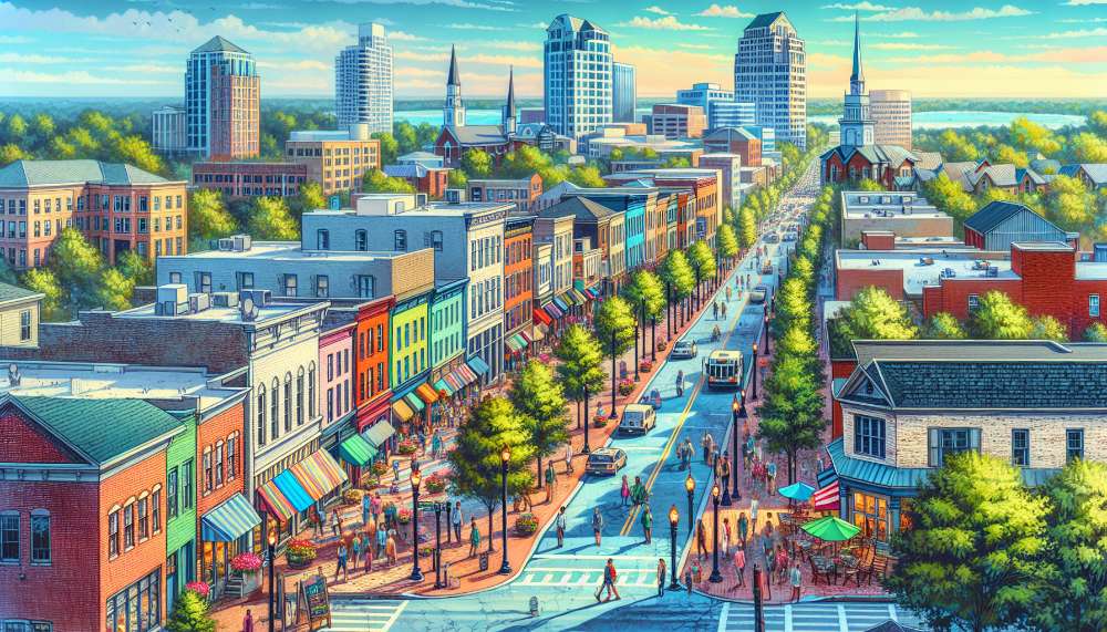 A vibrant street scene in Mount Holly