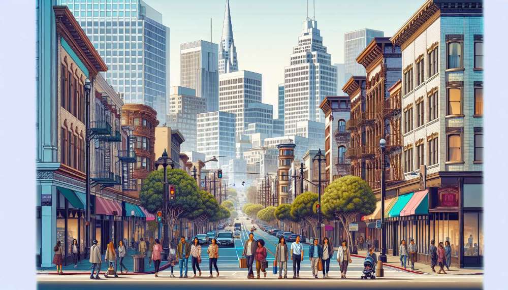 A vibrant street scene in Davis