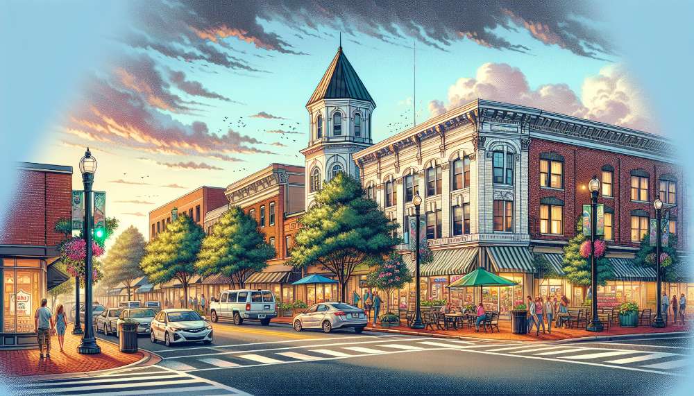 A vibrant street scene in Stafford