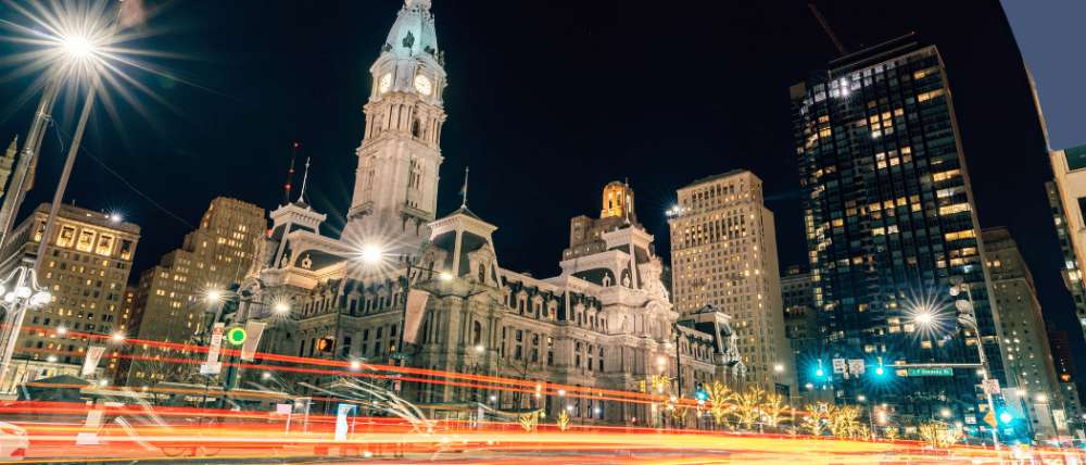 A vibrant street scene in Philadelphia