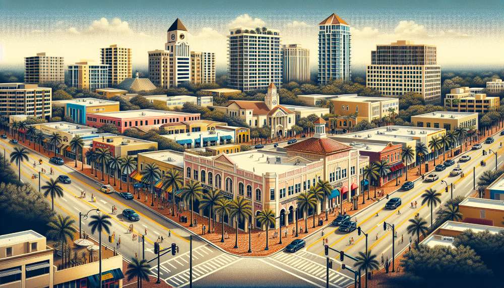 A vibrant street scene in Coral Springs