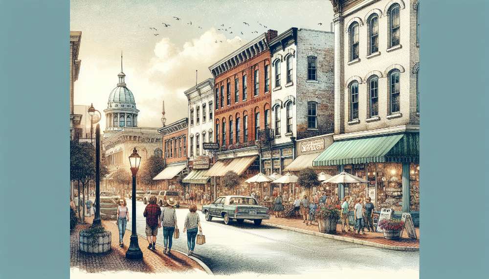 A vibrant street scene in Portsmouth