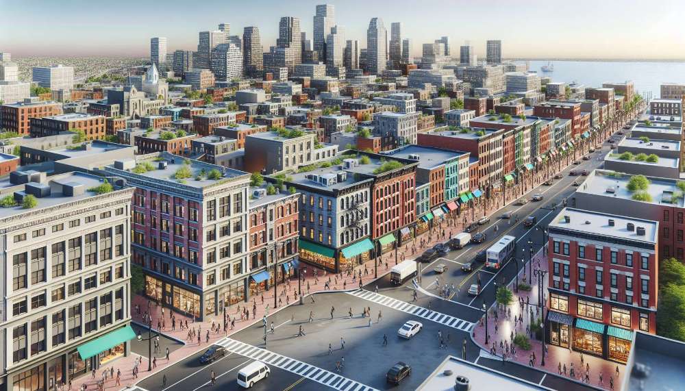 A vibrant street scene in Watertown