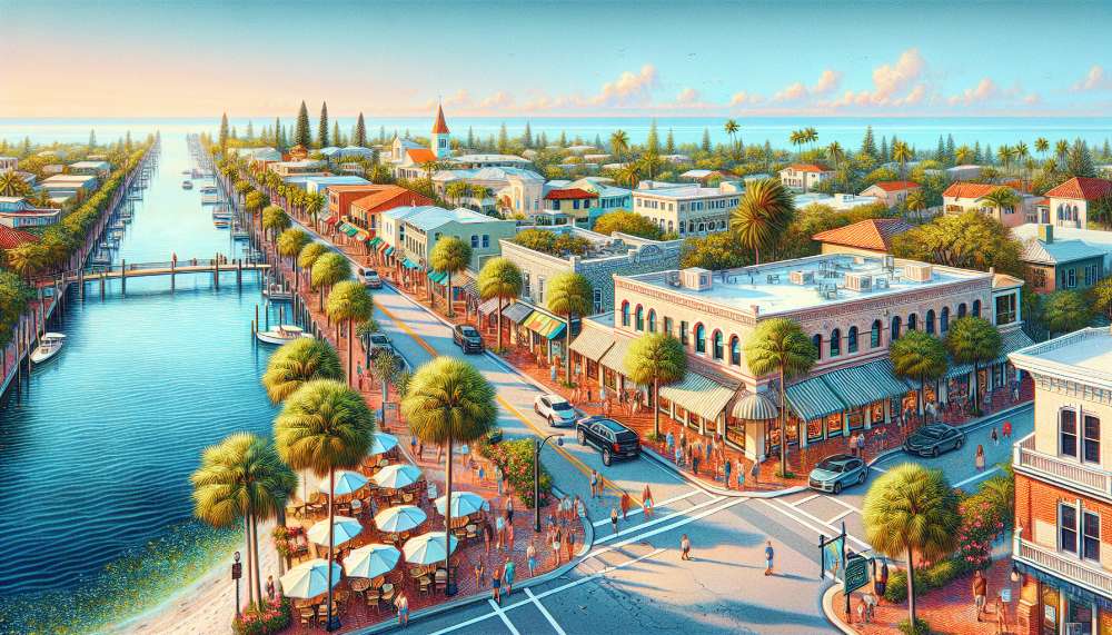 A vibrant street scene in Venice