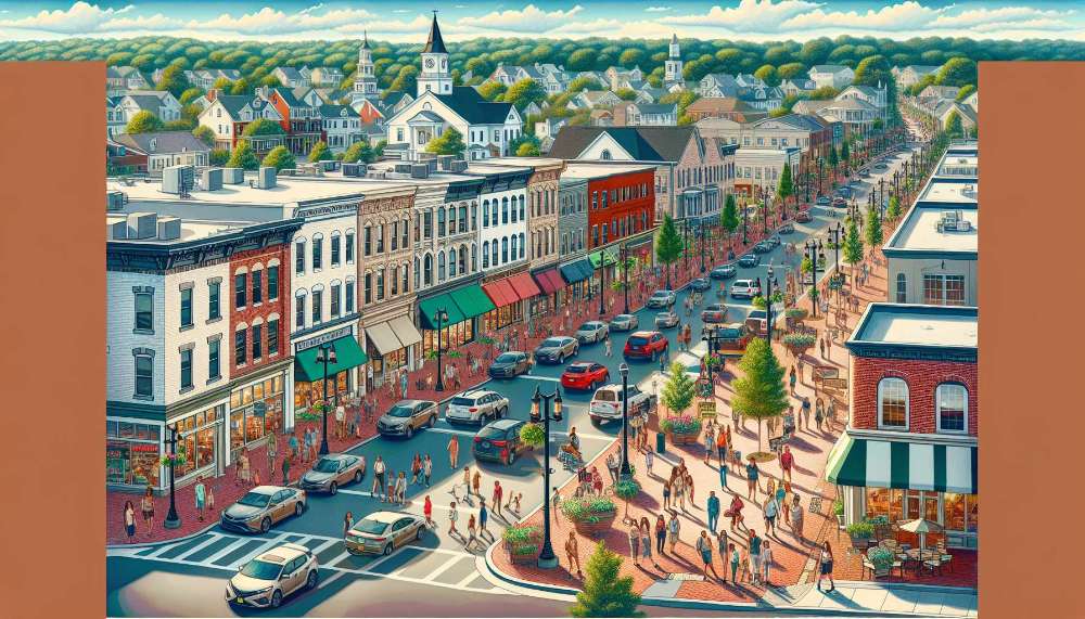 A vibrant street scene in Phoenixville