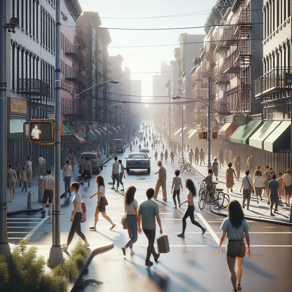 A vibrant street scene in Williamsburg