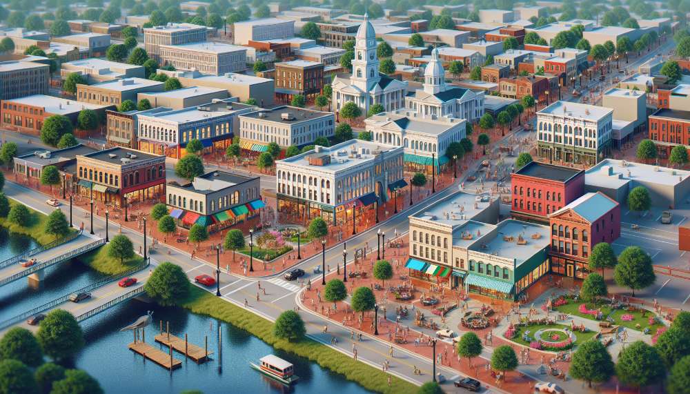 A vibrant street scene in Bridgeton