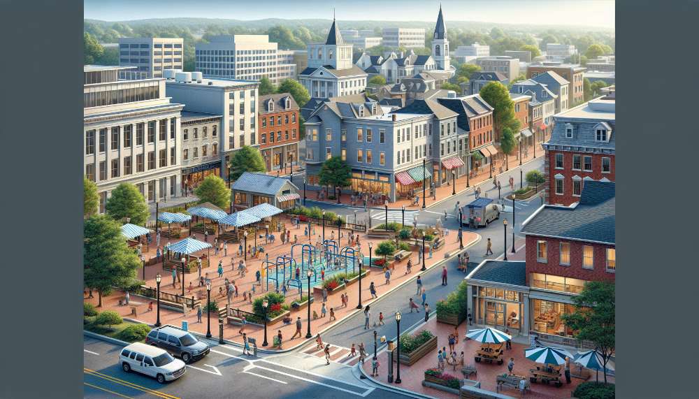 A vibrant street scene in Sterling