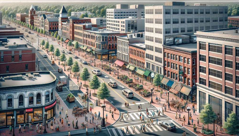 A vibrant street scene in Manchester