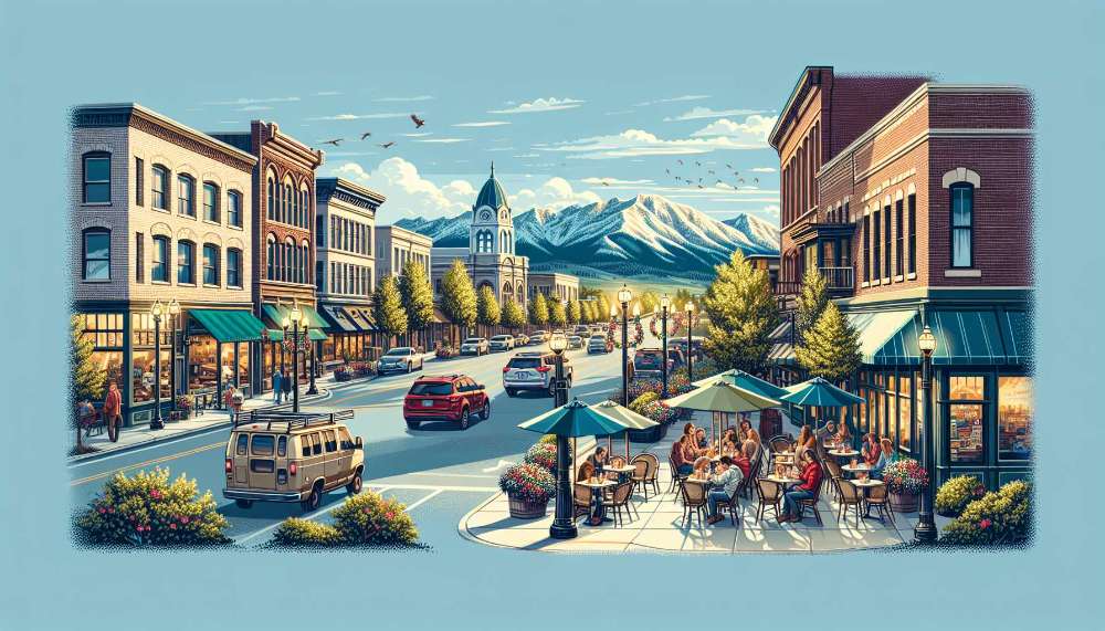 A vibrant street scene in Bozeman