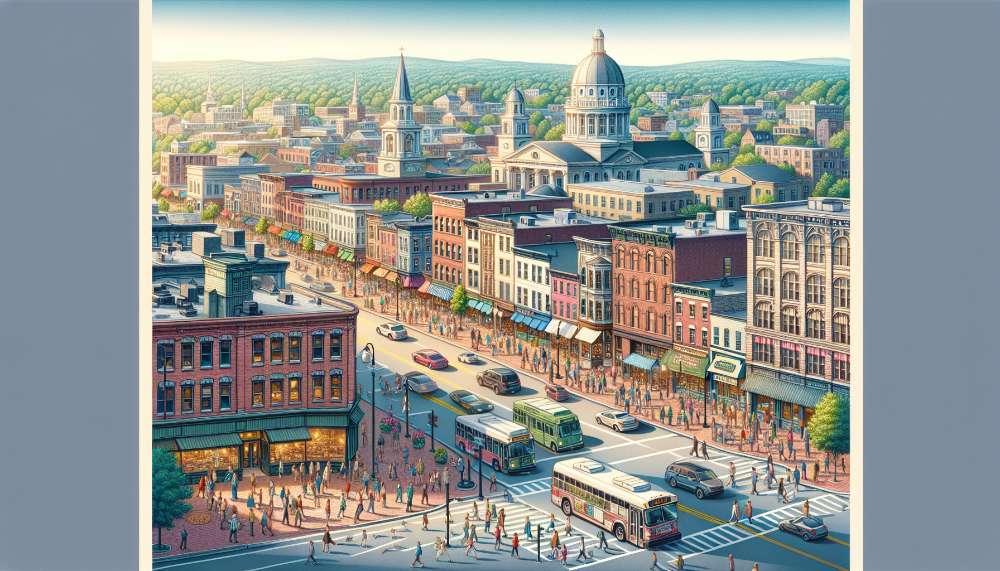 A vibrant street scene in Northampton