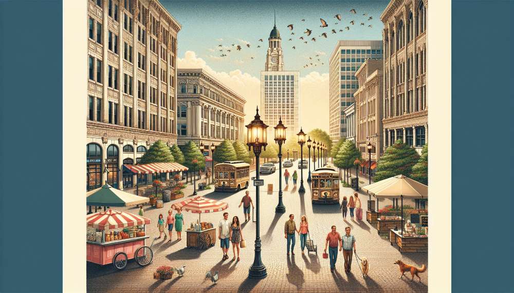 A vibrant street scene in Fort Wayne