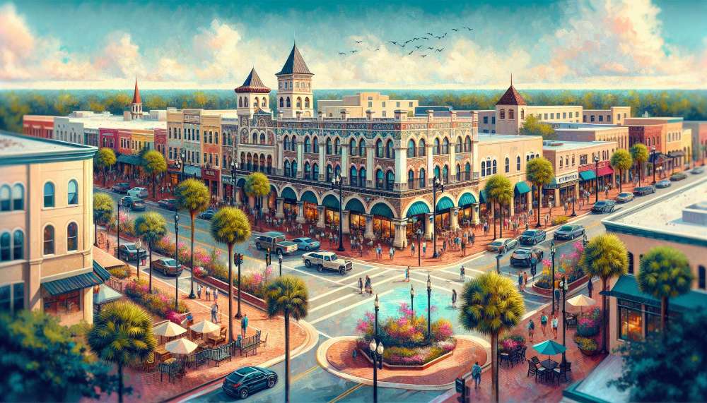 A vibrant street scene in Ocala