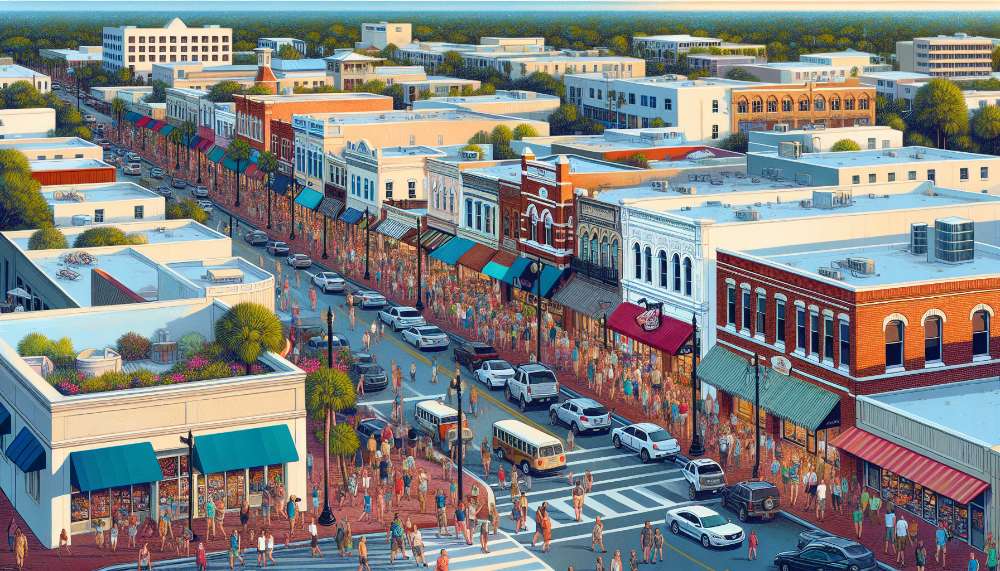 A vibrant street scene in Wellington