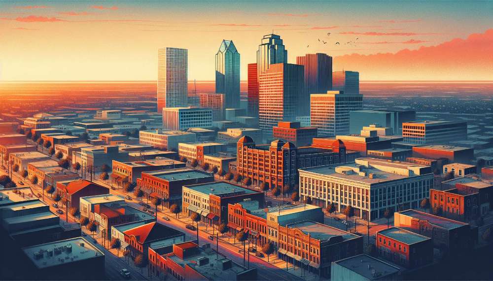 A vibrant street scene in Garland